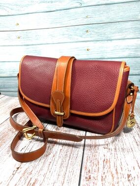 🦆DOONEY & BOURKE EQUESTRIAN LARGE VINTAGE SHOULDER CROSSBODY ROUGE BRITISH TAN